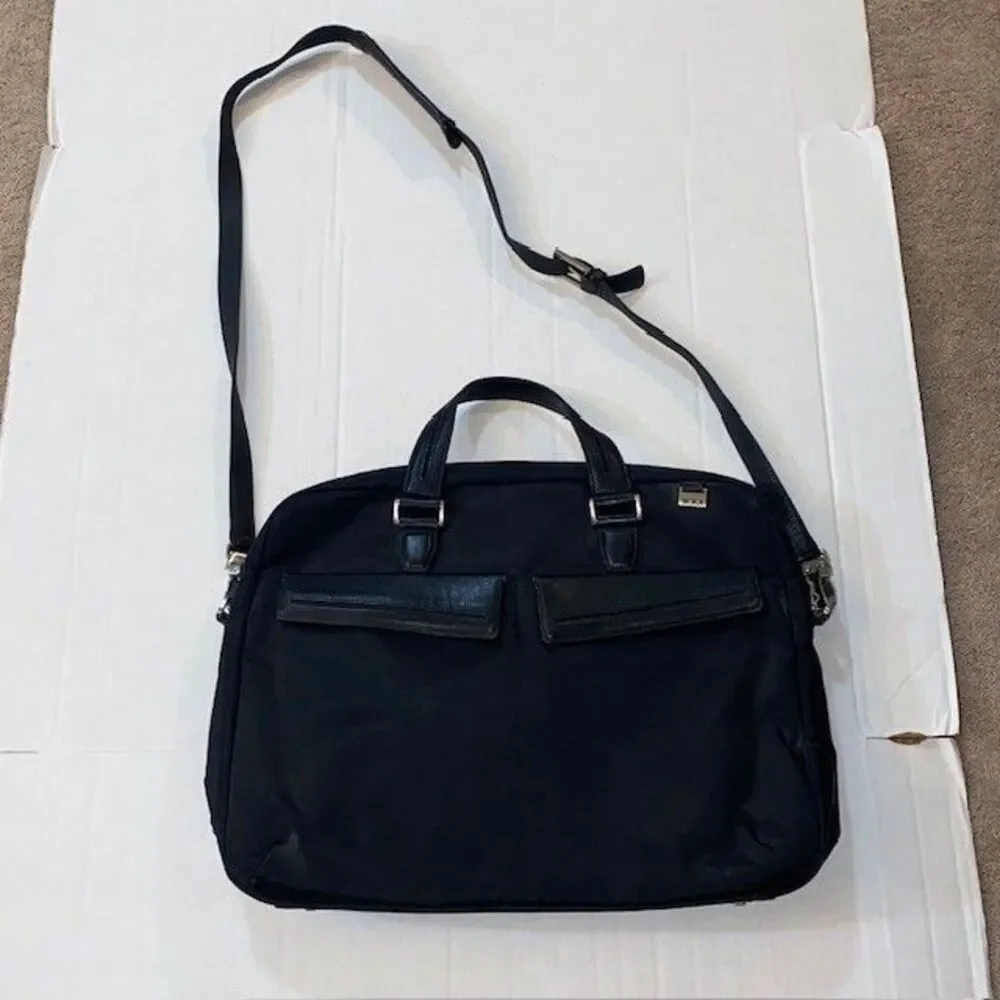 Tumi Vista Collection Black Nylon Briefcase Laptop Bag with Strap